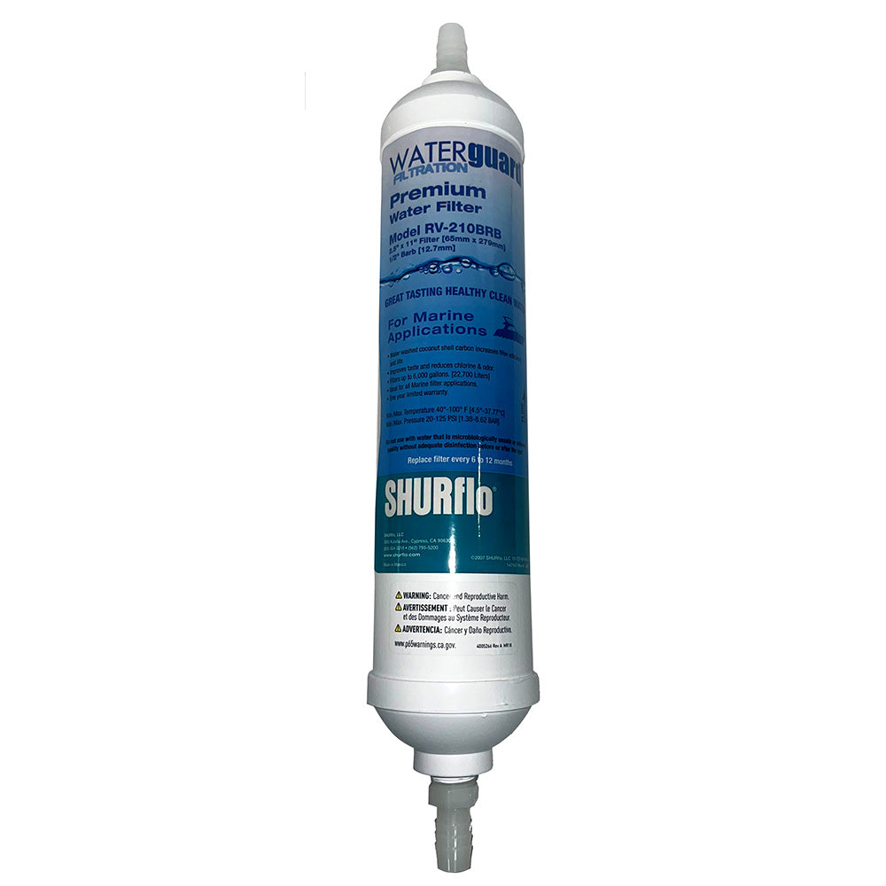 Shurflo by Pentair 11&rdquo; City Water Entry In-Line Filter w/1/4&rdquo; Barb Fittings