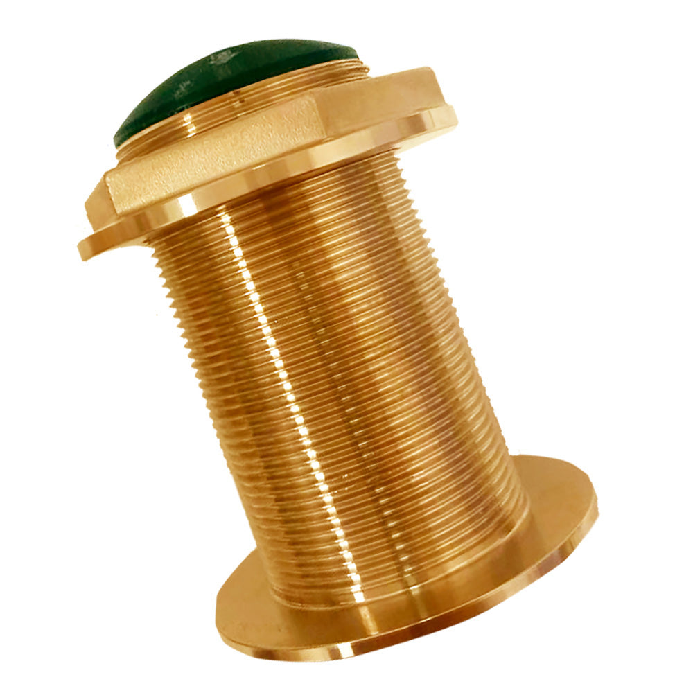 Echonautics Bronze Low-Profile Thru-Hull Medium-Frequency CHIRP Transducer - 600W, 12° Tilt, 80-130kHz