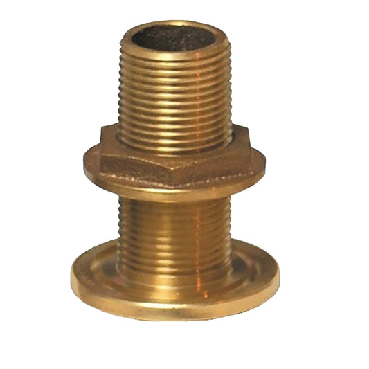 GROCO 1/2" NPS NPT Combo Bronze Thru-Hull Fitting w/Nut (Pack of 4)