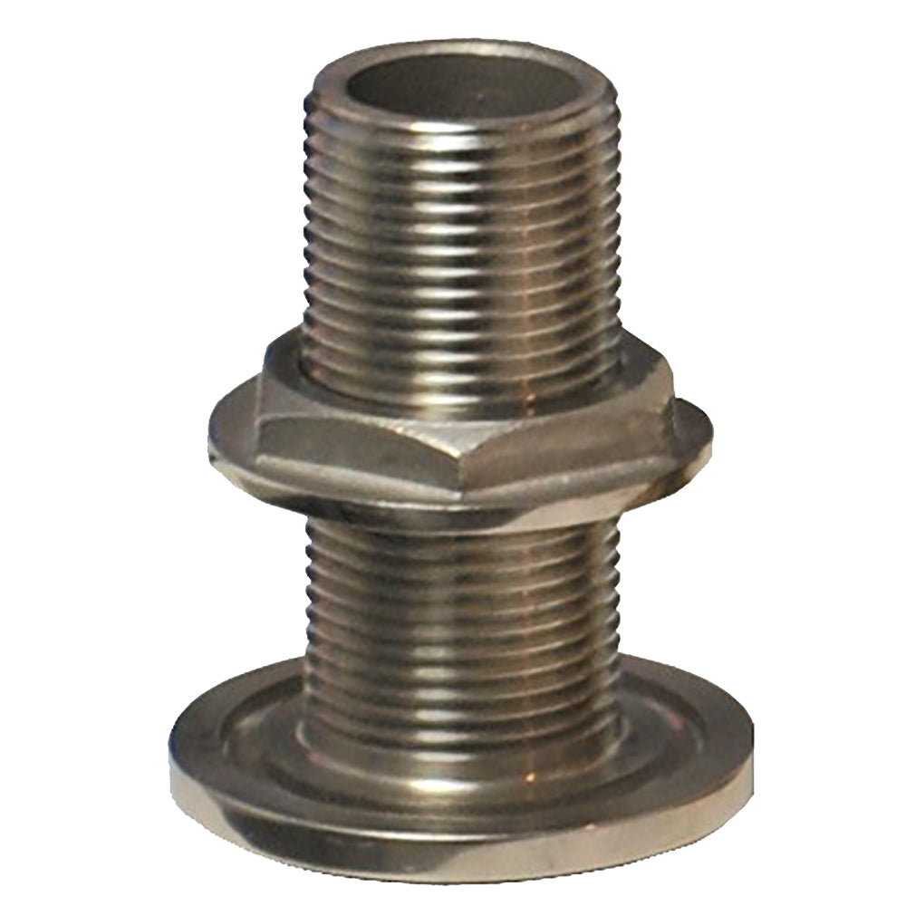 GROCO 1/2" NPS NPT Combo Stainless Steel Thru-Hull Fitting w/Nut (Pack of 4)