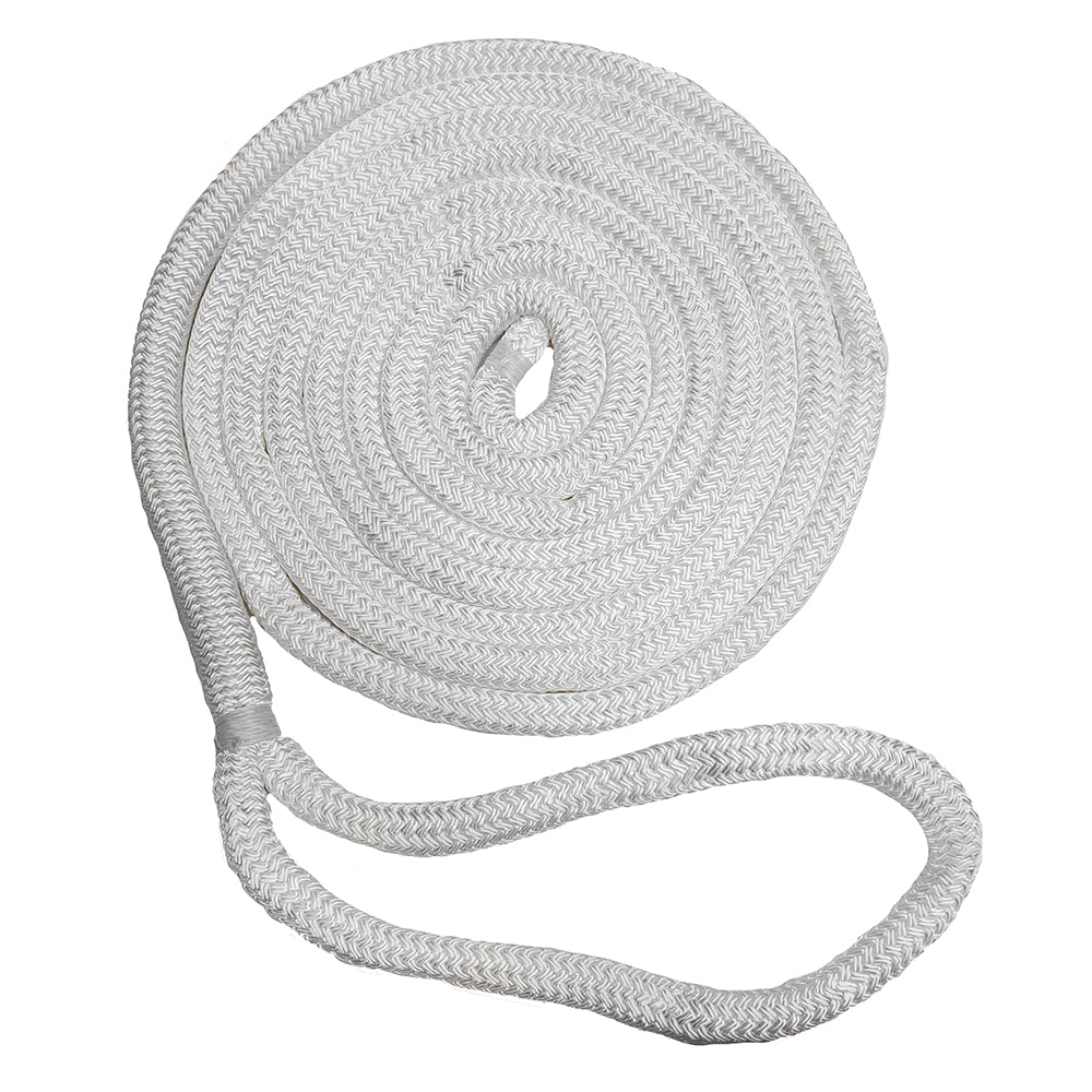 New England Ropes 3/8" Double Braid Dock Line - White - 25' (Pack of 2)