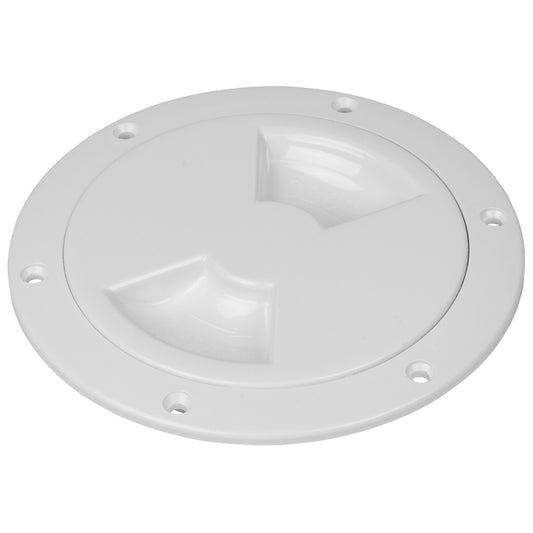 Sea-Dog Smooth Quarter Turn Deck Plate - White - 4" (Pack of 6)